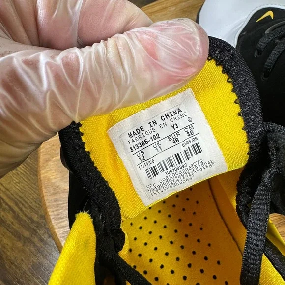Nike Air Huarache 64 Elite Black White Yellow Shoes 313386-102 Mens 12